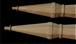 Custom Gothic Stair Posts - Upper Section Closeup View of Two