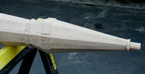 Custom Gothic Stair Post - Rough Cleanup Phase Complete Upper Section