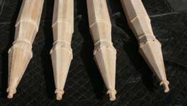 Custom Gothic Stair Posts - Upper Section Closeup Four Lineup